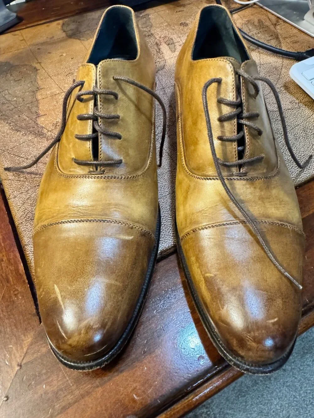The Cagney II Stitched Cap-Toe Oxford - Tobacco - 8 / REGULAR WIDTH (D/M)